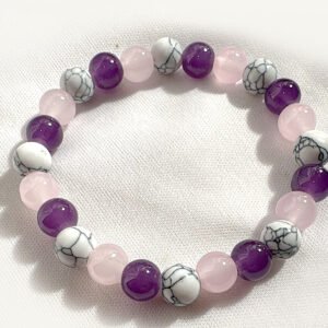 Pulsera Amatista y Cuarzo Rosa