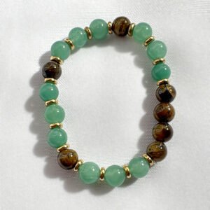Pulsera de Aventurina Verde y Ojo de Tigre