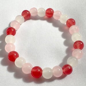 Pulsera de Piedra Lunar - Cuarzo de Fresa y Cuarzo Rosa