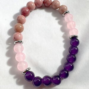 Pulsera de Rodonita y Amatista